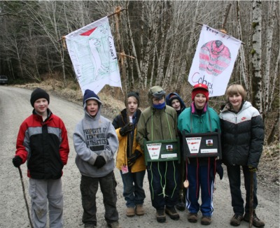 Troop 27 on the trail at the Klondike Derby