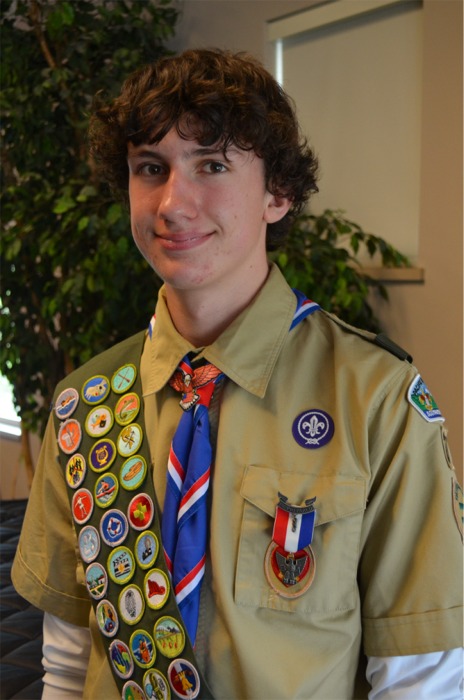 Eagle Scouts Brenden Rivera, Jackson Plymale and Everett Ruuska